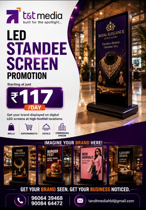 LED standee advertising starting at 117 per day