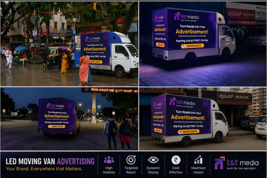 LED moving van road advertising